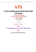 ATI PN PHARMACOLOGY PROCTORED EXAM TEST BANK (26 LATEST VERSIONS) 2500+ QUESTION AND ANSWERS | LATEST 2023 |100% SUCCESS GUARENTEED