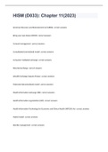HISM &lpar;D033&rpar;&colon; Chapter 11 exam 2023 with 100&percnt; correct answers