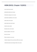 HISM &lpar;D033&rpar;&colon; Chapter 13 exam 2023 with 100&percnt; correct answers