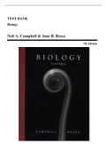 Test Bank - Biology, 7th Edition (Campbell, 2005) Chapter 1-55 | All Chapters