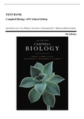 Test Bank - Campbell Biology, 9th AP® School Edition (Reece 2012) Chapter 1-56 | All Chapters