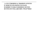 LATESTTHOMPSON & THOMPSON GENETICS IN MEDICINE 8TH EDITION TEST BANK BYROBERT NUSSBAUM RODERICK MCINNES HUNTINGTON WILLARD ISBN: 9781437706963