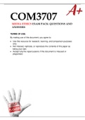COM3707  Exam Pack: Political And Government Communication And Media Ethics (COM3707) - Media Ethics Exam Pack