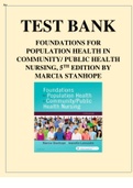 Test Bank For Foundations for Population Health in Community Public Health Nursing 5th Edition By Marcia Stanhope, Jeanette Lancaster Chapter 1-32