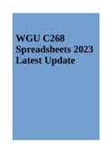 WGU C268 Spreadsheets 2023 Latest Update 