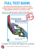 Test Bank For Human Biology: Concepts and Current Issues 9th Edition By Michael D. Johnson 9780134834085 Chapter 1-24 Complete Guide .