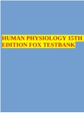 HUMAN PHYSIOLOGY EDITION FOX TESTBANK