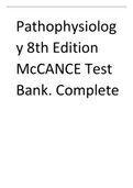 PATHOPHYSIOLOGY 8TH EDITION TEST BANK. COMPLETE.