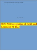 BUSI 520 Integration of Faith and Learning #1 2023