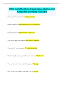 EKG Certification Exam Questions and Answers Already Passed
