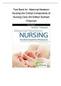 Test Bank for Maternal Newborn Nursing the Critical Components of Nursing Care 3rd Edition Durham Chapman