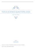 TEAS 6 SCIENCE QUESTIONS 2023