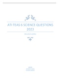 ATI TEAS 6 SCIENCE QUESTIONS 2023