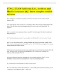 BUNDLED California Life&comma; Accident&comma; and Health Exams 2023 latest complete verified solutions