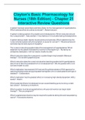 Clayton's Basic Pharmacology for  Nurses &lpar;18th Edition&rpar; - Chapter 21  Interactive Review Questions