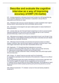 Describe and evaluate the cognitive  interview as a way of improving  accuracy of EWT &lpar;16 marks&rpar;
