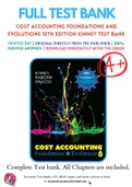 Test Bank For Cost Accounting Foundations and Evolutions 10th Edition by Kinney, Raiborn, Dragoo Chapter 1-19 Complete Guide A+