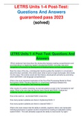 LETRS Units 1-4 Post-Test&colon; Questions And Answers guaranteed pass 2023 &lpar;solved&rpar;