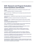  NCE: Research and Program Evaluation-Exam Questions and Answers 