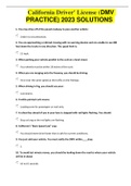 California Driver' License &lpar;DMV PRACTICE&rpar; 2023 SOLUTIONS  