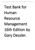 Test Bank for Human Resource Management 16th Edition by Gary Dessler.