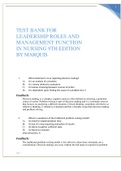 TEST BANK FOR LEADERSHIP ROLES AND MANAGEMENT FUNCTION IN NURSING 9TH EDITIONBY MARQUIS