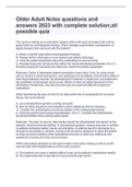 Older Adult Nclex questions and answers 2023 with complete solution&semi;all possible quiz