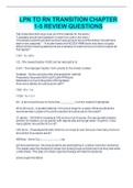 LPN TO RN TRANSITION CHAPTER  1-5 REVIEW QUESTIONS
