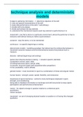 technique analysis and deterministic  models