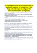 to what extent does an understanding of  feedback systems in the carbon cycle  help with attempts to mitigate the  impacts of climate change &lpar;20&rpar;
