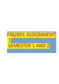 FIN2601 ASSIGNMENT 1 SEMESTER 1 AND 2