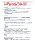 GCSE Edexcel &ndash; Maths EXAM WITH CORRECT ANSWERS A&plus;
