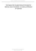 TEST BANK FOR FOUNDATION OF PSYCHRIATIC MENTAL HEALTH NURSING A CLINICAL APPROACH