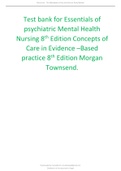 Test bank for Essentials of psychiatric Mental Health Nursing 8th Edition.