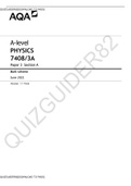 A-level PHYSICS 7408/3A Paper 3 Section A[MARK SCHEME]DOWNLOAD TO PASS