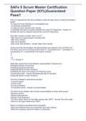 SAFe 5 Scrum Master Certification Question Paper &lpar;93&percnt;&rpar;Guaranteed Pass&excl;&excl;