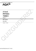 A-level PHYSICS 7408/2 Paper 2[MARK SCHEME]DOWNLOAD TO PASS