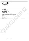 A-level CHEMISTRY 7405/2 Paper 2 Organic and Physical Chemistry[MARK SCHEME]DOWNLOAD TO PASS