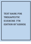TEST BANK FOR THERAPEUTIC EXERCISE 7TH EDITION BY KISNER.