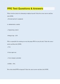 PPE Test Questions & Answers &vert; 40 Questions with 100&percnt; Correct Answers &vert; Updated 2023