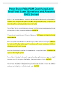 Penn State PGA PGM Qualifying Level Test&sol;Final Exam Questions and Answers 100&percnt; Solved