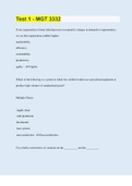 Test 1 - MGT 3332 &vert; Questions with 100&percnt; Correct Answers &vert; Updated 2023