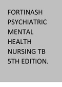 FORTINASH PSYCHIATRIC MENTAL HEALTH NURSING TB 5TH EDITION.