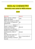 HESI-A2 CHEMISTRY Chemistry note cards for HESI entrance exam | 80 Questions with 100% Correct Answers | Updated | Download to score A+