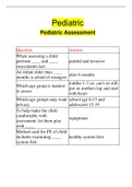 Pediatric Pediatric Assessment &vert; 70 Questions with 100&percnt; Correct Answers &vert; Updated &vert; Download to score A&plus;