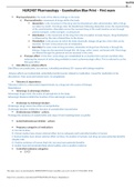 NUR2407 Pharmacology &ndash; Examination Blue Print &ndash; First exam