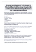Brunner and Suddarth's Textbook of  Medical Surgical Nursing- Chapter 32:  Assessment of Hematologic Function  and Treatment Modalities