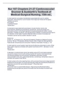 Nur 107 Chapters 21-27 Cardiovascular/  Brunner & Suddarth's Textbook of  Medical-Surgical Nursing, 15th ed.,