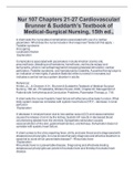 Nur 107 Chapters 21-27 Cardiovascular&sol;  Brunner & Suddarth's Textbook of  Medical-Surgical Nursing&comma; 15th ed&period;&comma;