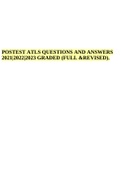 POSTEST ATLS QUESTIONS AND ANSWERS 2021|2022|2023 GRADED (FULL &REVISED).